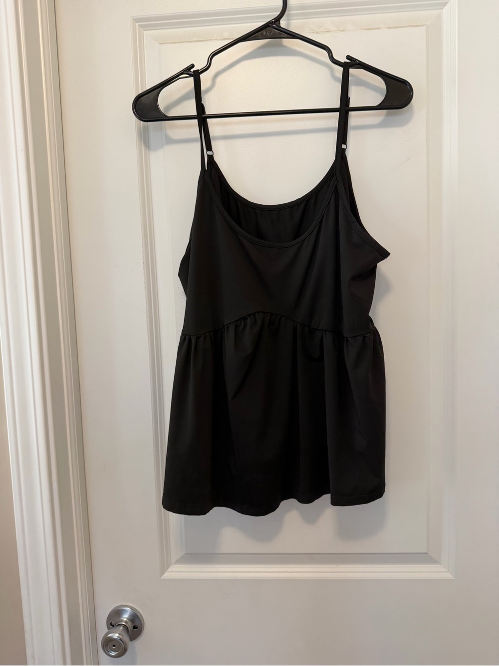 SHEIN Black Spaghetti Strap Peplum Cami